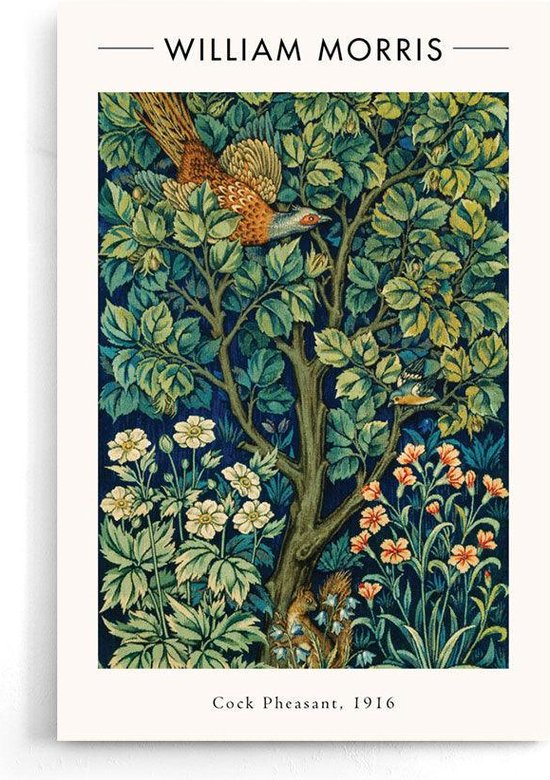 Walljar - William Morris - Cock Pheasant - Muurdecoratie - Poster