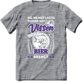 Val Me Niet Lastig Tijdens Het Vissen T-Shirt | Paars | Grappig Verjaardag Vis Hobby Cadeau Shirt | Dames - Heren - Unisex | Tshirt Hengelsport Kleding Kado - Donker Grijs - Gemale