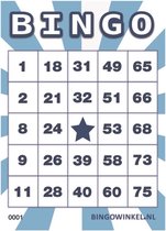 Bingokaarten 1-75 Karton | Blauw | 50 stuks