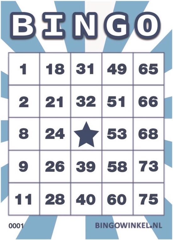 Afbeelding van het spel Bingokaarten 1-75 Karton | Blauw | 50 stuks