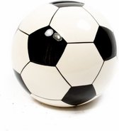 Spaarpot - Keramiek - Voetbal - Zwart Wit - 8cm - Sawahasa  - Thailand - Fairtrade