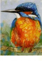 Ansichtkaart IJsvogel (Loes Botman) - 10,5x15x0,5 cm - 5 stuks - Groot Brittanië - Ecostory