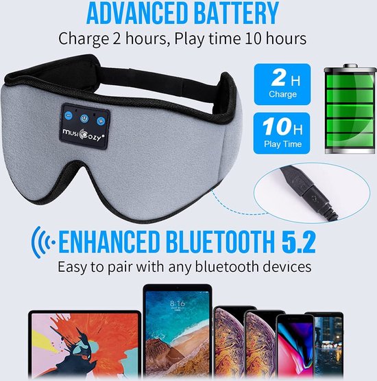 Masque de sommeil Bluetooth, casque de sommeil 3D, masque pour les yeux  avec écouteurs pour homme