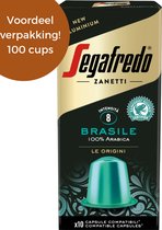 Segafredo - Koffiecups Brasile 100% Arabica - 100 Cups - Nespresso koffie cups -  Sterkte 5/10 - 100% Arabica