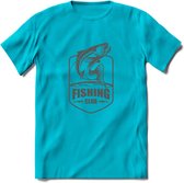 Fishing - Vissen T-Shirt | Grappig Verjaardag Vis Hobby Cadeau Shirt | Dames - Heren - Unisex | Tshirt Hengelsport Kleding Kado - Blauw - M