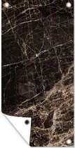 Tuinposter Marmer - Luxe - Zwart - 30x60 cm - Tuindoek - Buitenposter Tuinposter Marmer - Luxe - Zwart - 30x60 cm