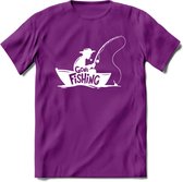 Vissen T-Shirt | Grappig Verjaardag Vis Hobby Cadeau Shirt | Dames - Heren - Unisex | Tshirt Hengelsport Kleding Kado - Paars - XL