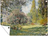 Tuin decoratie The park Monceau - schilderij van Claude Monet - 40x30 cm - Tuindoek - Buitenposter