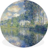 WallCircle - Wandcirkel ⌀ 60 - Populieren bij de Epte - Schilderij van Claude Monet - Ronde schilderijen woonkamer - Wandbord rond - Muurdecoratie cirkel - Kamer decoratie binnen - Wanddecoratie muurcirkel - Woonaccessoires