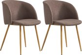 vidaXL Eetkamerstoelen 2 st stof bruin