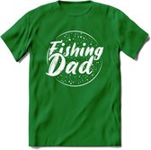 Fishing Dad - Vissen T-Shirt | Grappig Verjaardag Vis Hobby Cadeau Shirt | Dames - Heren - Unisex | Tshirt Hengelsport Kleding Kado - Donker Groen - XL