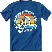 Fishing Dad - Vissen T-Shirt | Grappig Verjaardag Vis Hobby Cadeau Shirt | Dames - Heren - Unisex | Tshirt Hengelsport Kleding Kado - Donker Blauw - 3XL