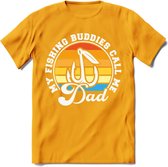 Fishing Dad - Vissen T-Shirt | Grappig Verjaardag Vis Hobby Cadeau Shirt | Dames - Heren - Unisex | Tshirt Hengelsport Kleding Kado - Geel - XXL