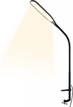 Wervox - Bureaulamp - Leeslamp - 3 lichtkleuren - 10 helderheidsniveaus - 360℃ verstelbaar - Flexibele arm - Klem