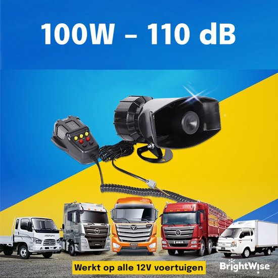 BrightWise® Auto Sirene 110dB Megafoon Sirene Megafoon Met Sirene Luidspreker...