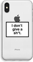 CaseCompany® - iPhone XS hoesje - Don't give a shit - Soft Case / Cover - Bescherming aan alle Kanten - Zijkanten Transparant - Bescherming Over de Schermrand - Back Cover