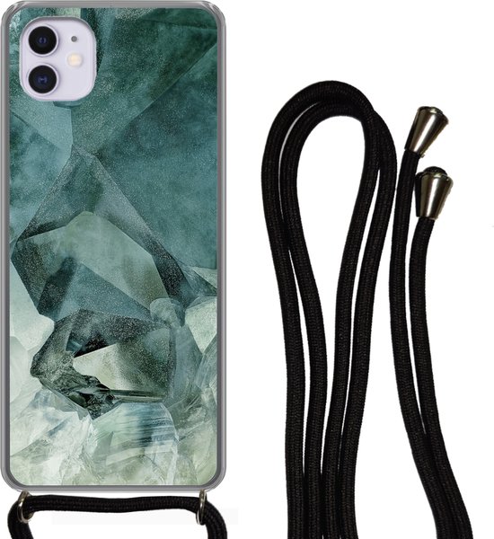 Telefoonkoord - Telefoonketting - Telefoonhoesje Geschikt voor iPhone 11 - Mineralen - Kristallen - Natuursteen - Siliconen - Crossbody - Telefoonhoesje met koord Telefoonhoesje