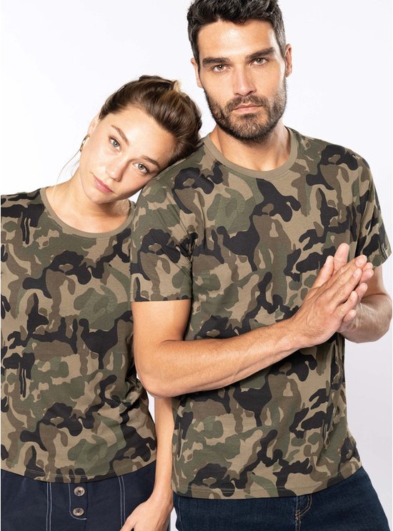Camouflage t-shirt met korte mouwen voor dames - dameskleding - camouflage  kleding M | bol
