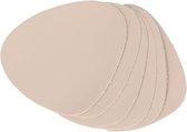 6x Dessous de verre aspect cuir crème 10 x 12 cm - Zeller - Accessoires de cuisine - Décoration de table - Dessous de verre / tasse en cuir artificiel