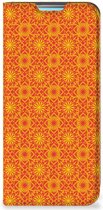 Telefoonhoesje Xiaomi Redmi 10 Wallet Case Batik Orange