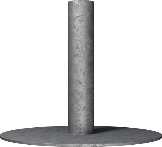 Grijze metalen voet met kolom voor staande vuurkorf.