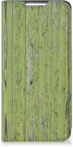 Telefoon Hoesje Geschikt voor Samsung Galaxy S22 Wallet Case Green Wood