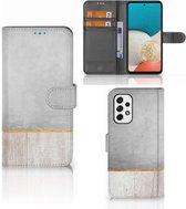 Coque Smartphone Samsung Galaxy A53 Magnet Case Cadeau pour Papa Wood Béton