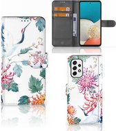 Telefoonhoesje Geschikt voor Samsung Galaxy A53 Wallet Bookcase Bird Flowers