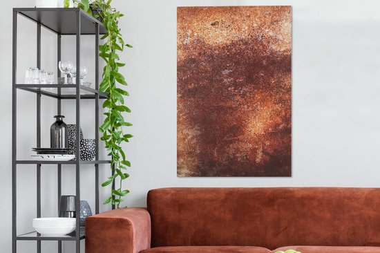 Plaque Peinture Toile - Rouille - Métal - 80x120 cm - Décoration murale