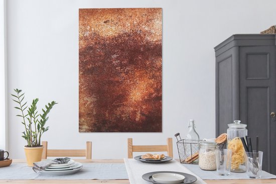 Plaque Peinture Toile - Rouille - Métal - 80x120 cm - Décoration murale