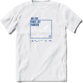 ME-262 Vliegtuig T-Shirt | Unisex leger Kleding | Dames - Heren Straaljager shirt | Army F16 | Grappig bouwpakket Cadeau | - Wit - L