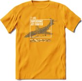 F-101 Vliegtuig T-Shirt | Unisex leger Kleding | Dames - Heren Straaljager shirt | Army F16 | Grappig bouwpakket Cadeau | - Geel - XXL