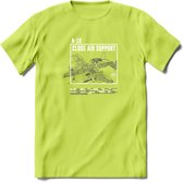 A-10 Warthog Vliegtuig T-Shirt | Unisex leger Kleding | Dames - Heren Straaljager shirt | Army F16 | Grappig bouwpakket Cadeau | - Groen - S
