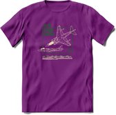 AV-8B Vliegtuig T-Shirt | Unisex leger Kleding | Dames - Heren Straaljager shirt | Army F16 | Grappig bouwpakket Cadeau | - Paars - XXL