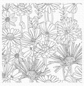 Flower Field Rubber Background Stamp (BG-126)