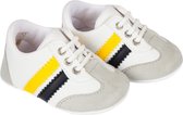 Papulin Geel/Blauw Gestreept 4-8mnd Mt 18 Gym Sneaker Babyschoen PPLN2114