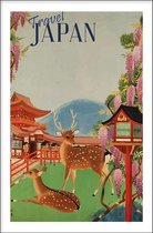 Walljar - Japan Travel Bambi - Muurdecoratie - Poster met lijst