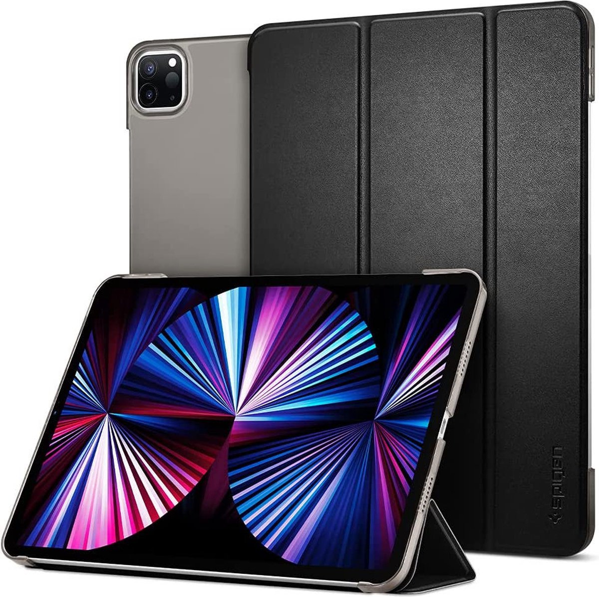 Spigen - iPad Pro 11 Hoes 2021/2022 / iPad Air 2020/2022 hoes – Elegante tablethoes – Book & Flip case – Zwart