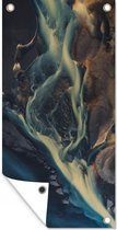 Affiche de jardin Vue d'une rivière en Islande européenne - 30x60 cm - Toile jardin - Affiche extérieure