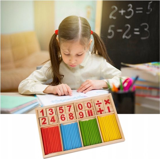 Thumbnail van een extra afbeelding van het spel Ariko rekendoos - montessori - leren rekenen - rekenspelletje - educatief - tellen en rekenen - hout - duurzaam
