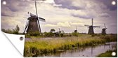 Tuinposter Molen - Nederland - Water - 80x40 cm - Wanddecoratie Buiten - Tuinposter - Tuindoek - Schuttingposter - Tuinschilderij