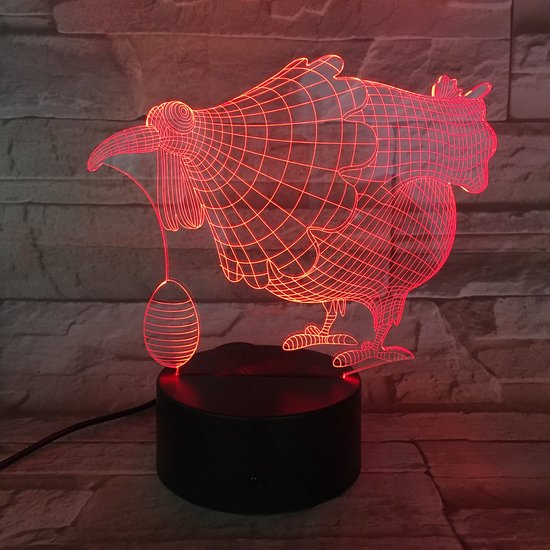 3D Led Lamp Met Gravering - RGB 7 Kleuren - Kalkoen