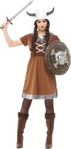 FUNIDELIA Viking kostuum voor vrouwen - Maat: L - Bruin