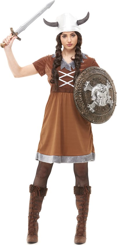 FUNIDELIA Viking kostuum voor vrouwen - Maat: XS - Bruin