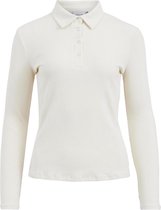 Vila T-shirt Vilolia Polo-neck L/s Rib Top 14072988 Birch Dames Maat - S