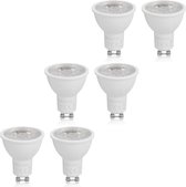 kwmobile 6x LED GU10 spots – Set LED spots 525 lumen - 7W 3000K warm wit - 38° stralingshoek - Niet dimbaar – Duurzame plafondspots - Wit