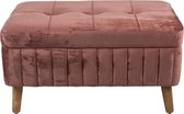Poef 72*36*40 cm Roze Hout / textiel Rechthoek Hocker Voetenbankje