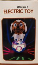Speelfiguur - puppy - Piggy bank stage light - muziek licht actie - stage light electric toy - cadeautip