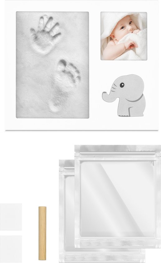 Frummel - Baby Fotolijstje met Klei Afdruk (Gipsafdruk baby) - Beter dan gips afdruk - Hand Voet Afdruk - Kraamcadeau Meisje/Kraamcadeau Jongen - Afdruk baby - Gips Frummel - Baby Fotolijstje met Klei Afdruk (Gipsafdruk baby) - Beter dan gips afdruk - Hand Voet Afdruk - Kraamcadeau Meisje/Kraamcadeau Jongen - Afdruk baby - Gips