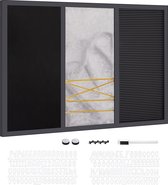 Navaris magnetisch memobord met prikbord - Met magneten, marker, punaises en letters - Multifunctioneel plannerbord voor aan de muur - 60 x 40 cm